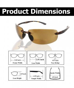 Round Island Bifocal Sunglasses Rimless Readers - Non-polarized Tortoise Frame/Brown Lens - CU11JEHUFTD $23.55