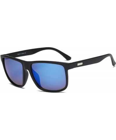 Square Men Retro Classic Sports Rectangular UV Protection Sunglasses - Blue - CI18IZI6L65 $8.32