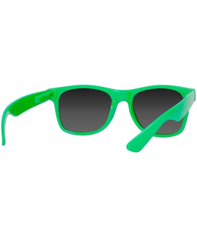 Square Horn-Rimmed Mirror Sunglasses - Green - CW12O4RW3XU $8.06