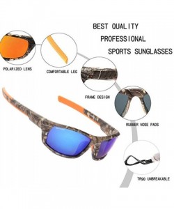 Sport Polarized Sunglasses for Men Women Camo Frame Fishing Sports glasses outdoor Hunting UV Protection sunglasses - C1196RO...