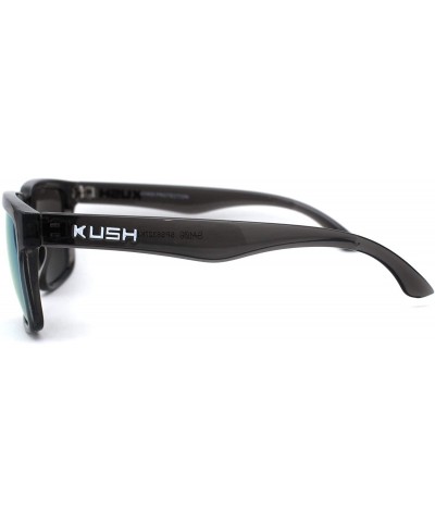 Rectangular Kush Mens Color Mirrored Sport Horn Rim Slate Frame Agent Sunglasses - Yellow - CV12N0DVMID $11.18