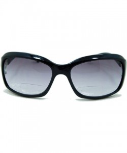 Wrap Circle Power- Nearly Invisible Line Bifocal Sunglasses - Black - CJ11JJXWMTX $26.33