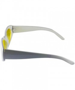 Oval RaveXX Sunglasses With White Frames & Yellow Lenses - C318LWQZ8UE $7.81