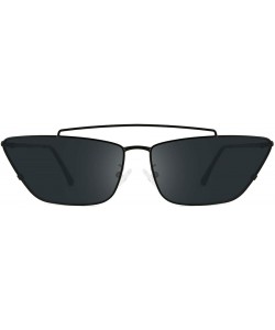 Oversized Sunglasses for Women Cat Eye Fashion Vintage Metal Frame UV400 Lenses - Saddlebrown-black Frame - CT18ROY63RT $12.72