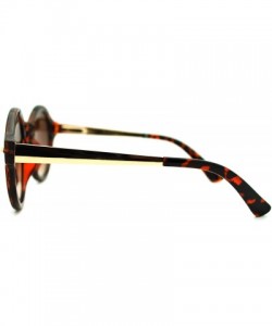 Round Women's Vintage Fashion Keyhole Sunglasses Round Circle Frame - Tortoise Gold - CD11N1EGBZ7 $8.28