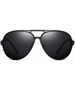Oval Men Sunglasses Retro Black Grey Drive Holiday Oval Polarized UV400 - Grey - CI18R96K2CX $11.25