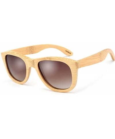 Wayfarer Wood Polarized Sunglasses for Men & Women Natural Wood Sunglasses Bamboo Glasses Mirror Lens - Red - CD18D2N3M5Z $43.87
