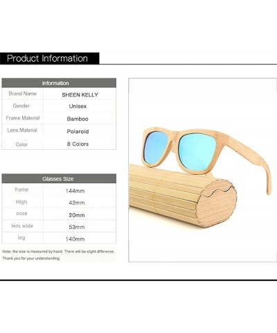 Wayfarer Wood Polarized Sunglasses for Men & Women Natural Wood Sunglasses Bamboo Glasses Mirror Lens - Red - CD18D2N3M5Z $22.22