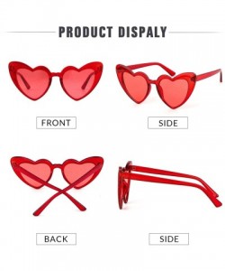 Oversized Clout Goggle Heart Sunglasses Vintage Cat Eye Mod Style Retro Kurt Cobain Glasses - Red-1 - CG18ERE2EQT $8.57