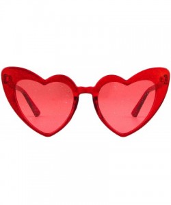 Oversized Clout Goggle Heart Sunglasses Vintage Cat Eye Mod Style Retro Kurt Cobain Glasses - Red-1 - CG18ERE2EQT $8.57