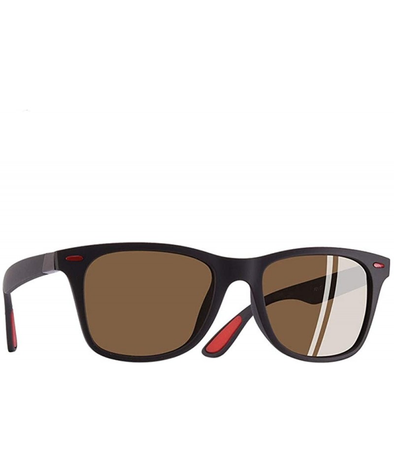 Goggle Classic Polarized Sunglasses Men Women Driving Square Frame Sun Glasses - C4brown - C618HQ43AWT $19.05