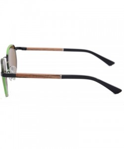 Oval Unisex Metal Frame Polarized Sunglasses UV400-SG1569 - Black&zebra - CU18LTWQ35G $26.80