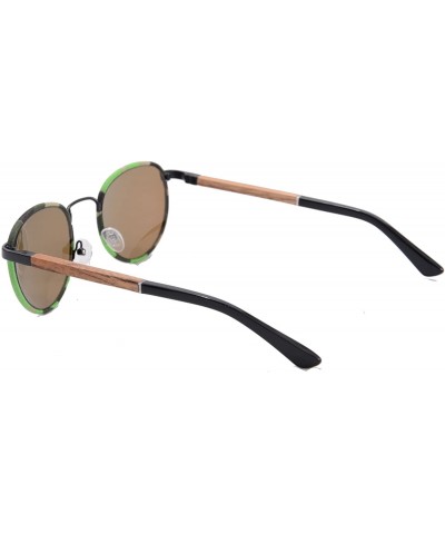 Oval Unisex Metal Frame Polarized Sunglasses UV400-SG1569 - Black&zebra - CU18LTWQ35G $26.80