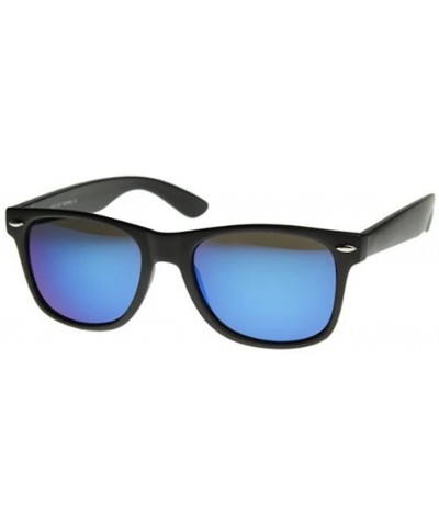 Oversized Blue Mirror Lens Sunglasses - CZ119M7F581 $11.64