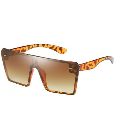 Square Square Oversized Sunglasses for Women Men Flat Top Fashion Shades Oversize Sunglasses (F) - F - CP190334HKQ $10.06