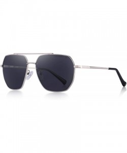 Rectangular Ultra Lightweight Rectangular Men's Polarized Sunglasses for Men 100% UV protection S8211 - Silver&black - C018KL...