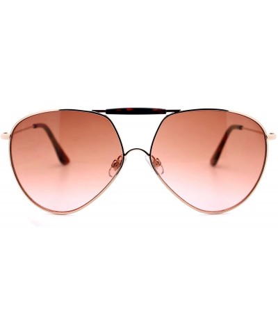 Aviator Unisex Aviator Sunglasses Vintage Retro Fashion Top Bar Ombre Gradient Lens - Gold (Orange Pink) - C0188LIMEQM $12.12