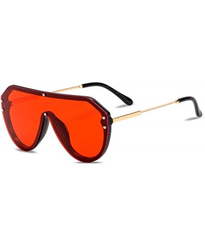Aviator New sunglasses ladies fashion sunglasses one-piece lens sunglasses - B - CX18SCX3WHL $93.25