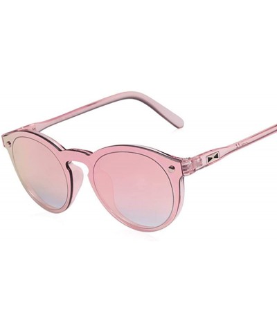 Oval Women Sunglasses Oval Fashion Female Men Retro Reflective Mirror C01Blue - C01blue - CY18Y6SCDMG $12.42