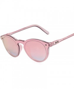 Oval Women Sunglasses Oval Fashion Female Men Retro Reflective Mirror C01Blue - C01blue - CY18Y6SCDMG $12.42