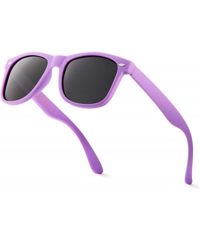Oversized Classic Polarized Sunglasses - Matte Lavender - Smoke - C6124WSZ741 $21.13