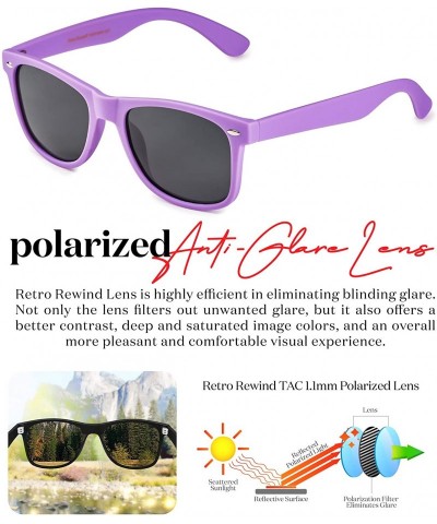 Oversized Classic Polarized Sunglasses - Matte Lavender - Smoke - C6124WSZ741 $10.56