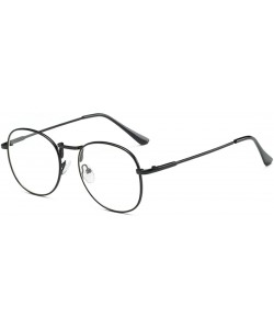 Round Men women retro glasses full frame round resin lenses myopia glasses - Black - CT18EA5IM3N $51.15