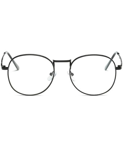 Round Men women retro glasses full frame round resin lenses myopia glasses - Black - CT18EA5IM3N $51.15