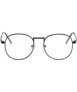 Round Men women retro glasses full frame round resin lenses myopia glasses - Black - CT18EA5IM3N $25.88