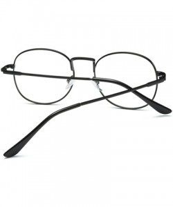 Round Men women retro glasses full frame round resin lenses myopia glasses - Black - CT18EA5IM3N $53.62