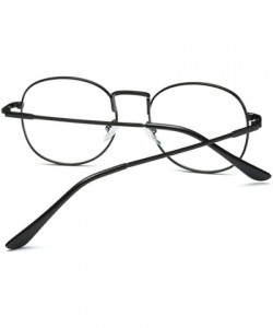 Round Men women retro glasses full frame round resin lenses myopia glasses - Black - CT18EA5IM3N $25.88