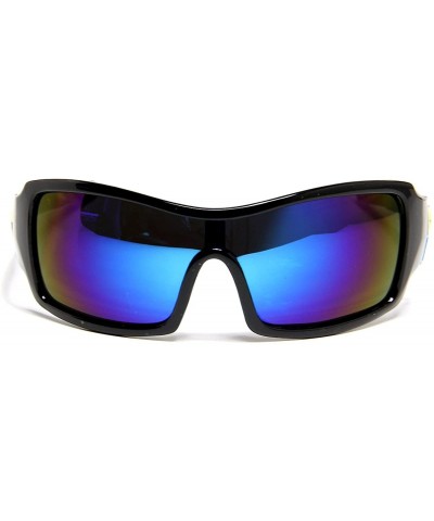 Wrap Khan Driving Skiing Biking Sunglasses - Pick Your Color - Blue - CU11GM3GE9H $19.07