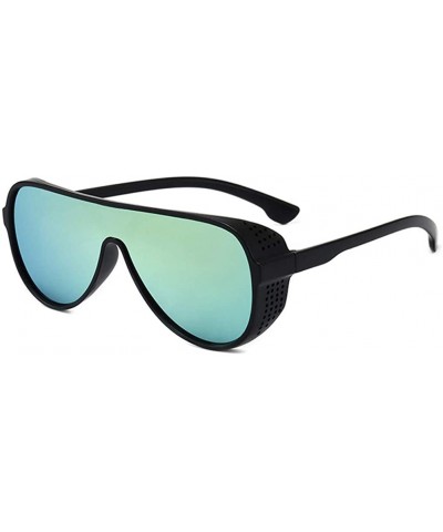 Square Unisex Steampunk Designer Square Sunglasses(Black) - Green - CP194WYTDNR $19.27