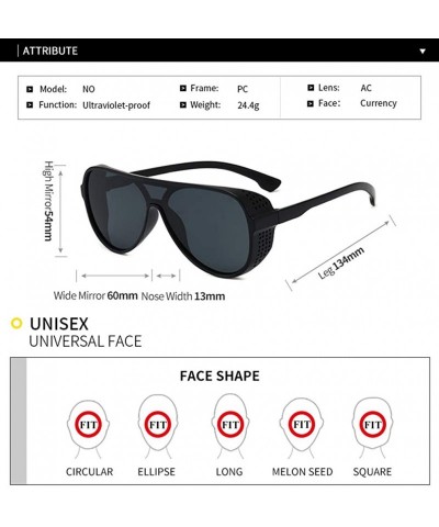 Square Unisex Steampunk Designer Square Sunglasses(Black) - Green - CP194WYTDNR $19.27