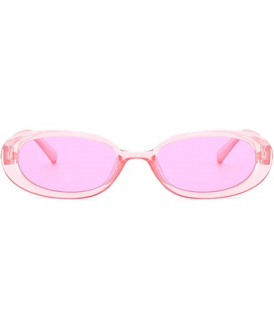 Oval Polarized Sunglasses Fashion Glasses Protection - Purple Pink - C018TQIYHM6 $32.86