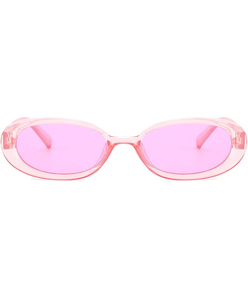 Oval Polarized Sunglasses Fashion Glasses Protection - Purple Pink - C018TQIYHM6 $11.08