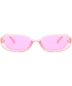 Oval Polarized Sunglasses Fashion Glasses Protection - Purple Pink - C018TQIYHM6 $11.08