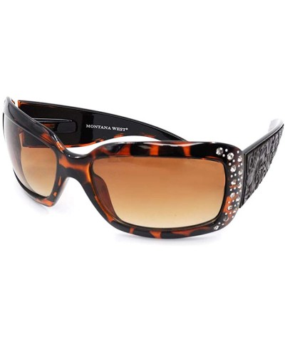 Wayfarer Wayfarer Rhinestone Sunglasses For Women Western UV 400 Protection Shades With Bling - CY19CDS8GQL $21.91
