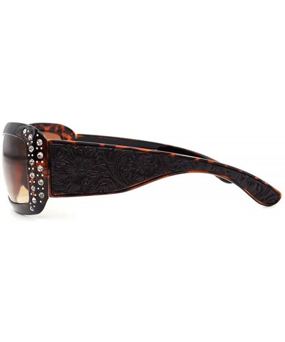 Wayfarer Wayfarer Rhinestone Sunglasses For Women Western UV 400 Protection Shades With Bling - CY19CDS8GQL $21.91