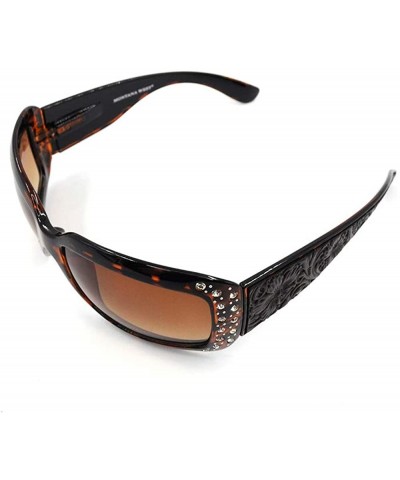 Wayfarer Wayfarer Rhinestone Sunglasses For Women Western UV 400 Protection Shades With Bling - CY19CDS8GQL $21.91