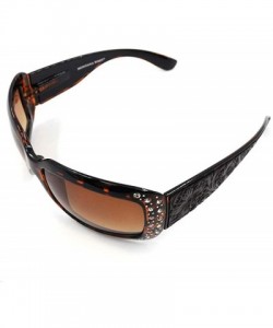 Wayfarer Wayfarer Rhinestone Sunglasses For Women Western UV 400 Protection Shades With Bling - CY19CDS8GQL $21.91