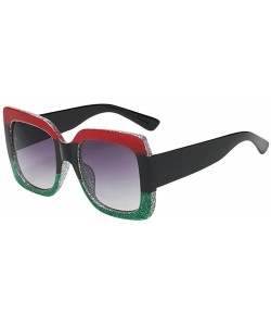 Wrap Vintage Oversized Square Luxury Sunglasses Fashion Gradient Lens Sunglasses Women Fashion Eyewear - Multicolor - CV196HE...