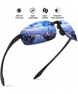 Sport Sunglasses Men Classic Rimless Driving Hiking Women's TR90 Material UV400 Male - C2 Black Green - CI18M3NHKHS $69.43