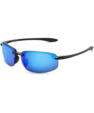 Sport Sunglasses Men Classic Rimless Driving Hiking Women's TR90 Material UV400 Male - C2 Black Green - CI18M3NHKHS $69.43