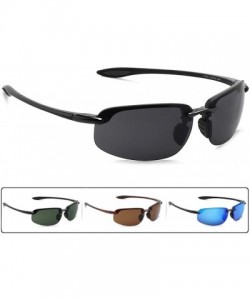 Sport Sunglasses Men Classic Rimless Driving Hiking Women's TR90 Material UV400 Male - C2 Black Green - CI18M3NHKHS $69.43