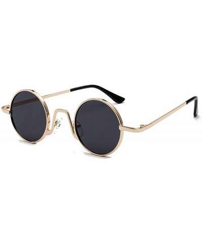 Round Men's John Lennon Style Metal Golden Steampunk Round Frame Sunglasses - C111UP9U995 $18.55