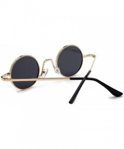 Round Men's John Lennon Style Metal Golden Steampunk Round Frame Sunglasses - C111UP9U995 $18.55