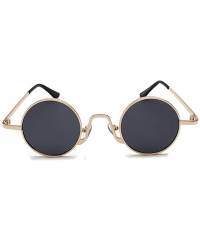 Round Men's John Lennon Style Metal Golden Steampunk Round Frame Sunglasses - C111UP9U995 $18.55