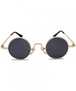 Round Men's John Lennon Style Metal Golden Steampunk Round Frame Sunglasses - C111UP9U995 $18.55