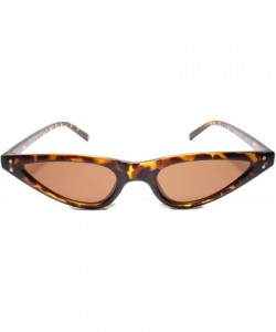 Cat Eye Stylish Womens Pointy Cat Eye Unique Narrow Slim Sunglasses - Tortoise - C518U4RG6Z6 $9.63